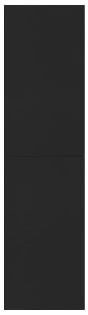 Bibliotecă/separator cameră, negru, 155x24x160 cm, pal