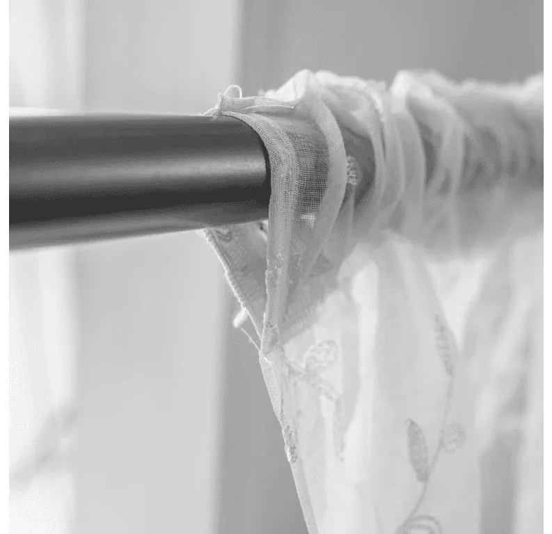 Perdea alba VINTORA cu model de frunze 140x250 cm Agatat: Inele metalice