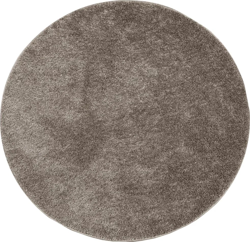 vidaXL Covor ISTAN, cu fire înalte, aspect lucios, gri, Ø 160 cm