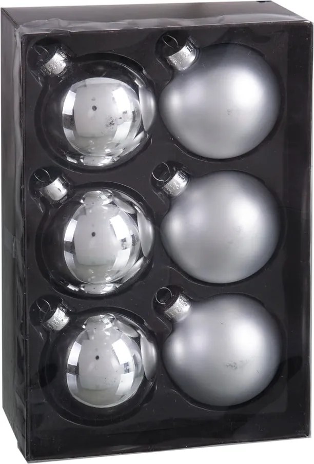 Set 6 decorațiuni de Crăciun Unimasa Brightness, argintiu