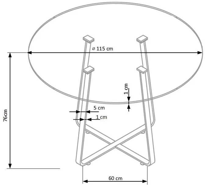 Masa Looper 2 stejar auriu - d120xh78 cm