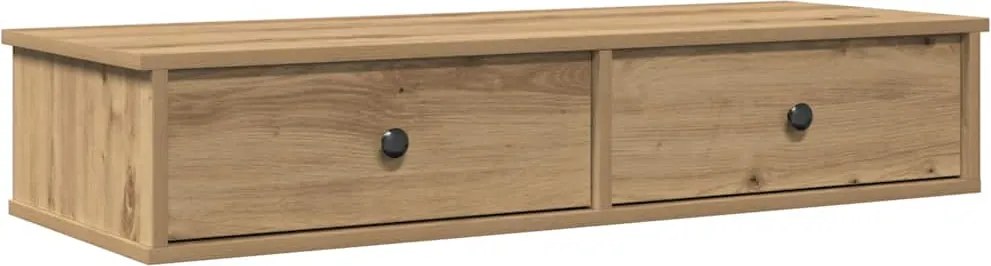 vidaXL Raft de perete cu sertare Stejar artizanal Lemn prelucrat