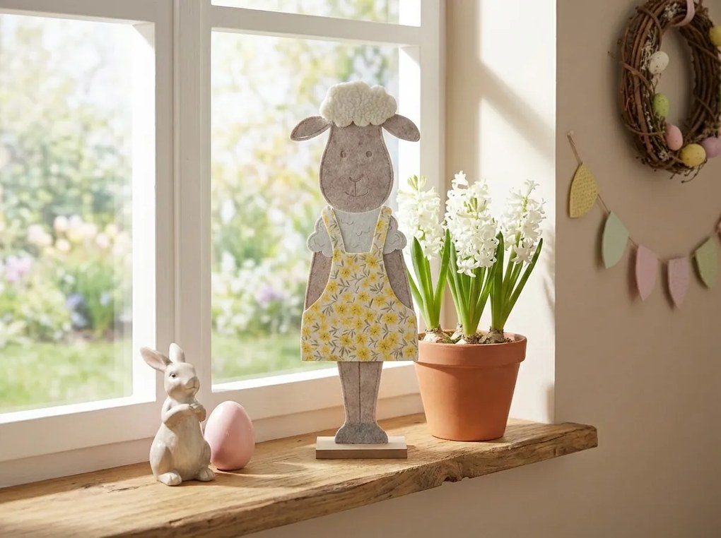 Decoratiune de Pasti FELT SHEEP 50 cm - mai multe culori Culoare: Galben