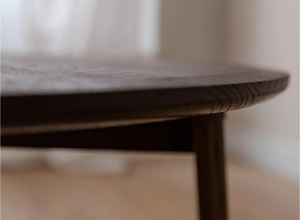 Măsuță lemn masiv nuc rotundă Monte finisaj Ø71×34 cm