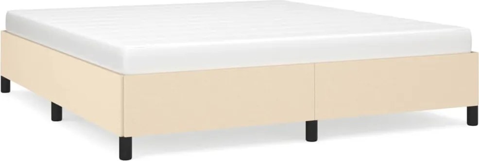 vidaXL Cadru de pat fără saltea, crem, 160x200 cm, textil