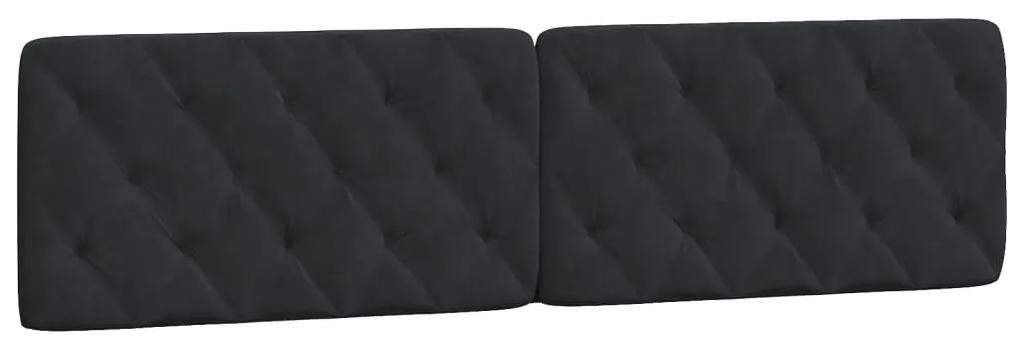 374749 vidaXL Pernă tăblie de pat, negru, 200 cm, catifea