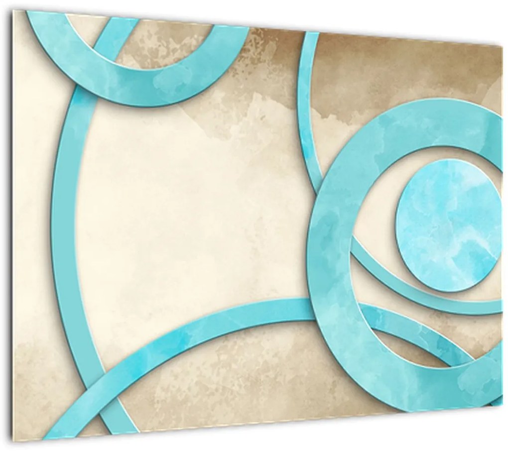 Tablou - Cercuri albastre acvarelă (70x50 cm)