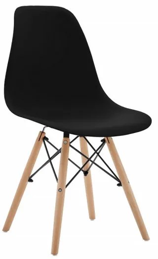 Scaun pentru living si bucatarie HouseXL™ Designer Chair, Pentru casa si gradina, Design ergonomic, Picioare din Lemn Masiv, Max 100 kg, Negru