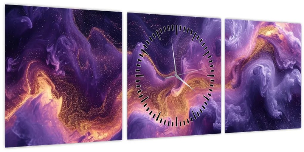 Tablou - Nebuloasa purpurie (cu ceas) (90x30 cm)