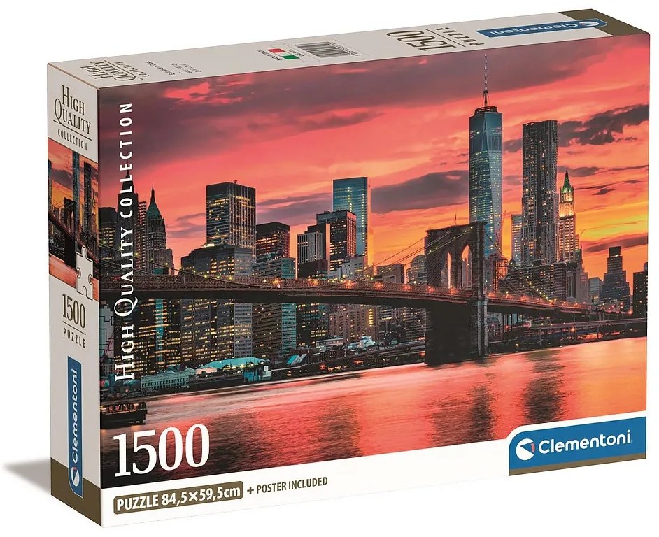 Orașe East River New York puzzle Compact cu 1500 de piese Clementoni