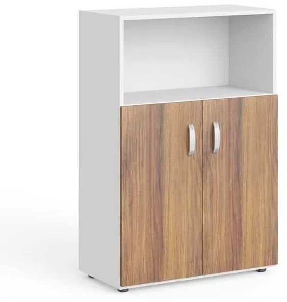 Dulap mediu Manager 79,8 x 42,2 x 119,5 cm, nuca warmia / alb