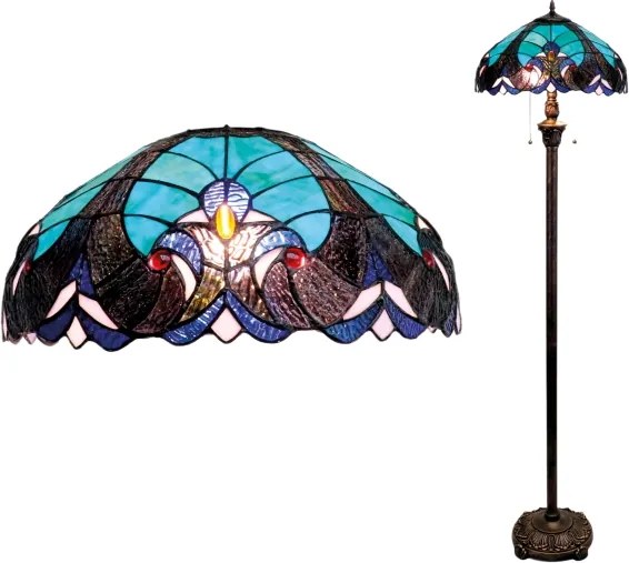 BRILAGI - lampă de podea Tiffany din vitralii CORAL 2xE27/60W/230V