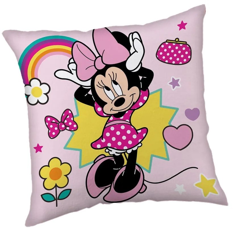Pernă pentru copii din polar, fleece 40x40 cm Minnie "Smile" – Jerry Fabrics