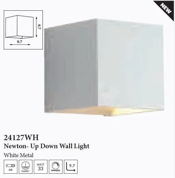 Aplica iluminat ambiental metal alb Newton Square