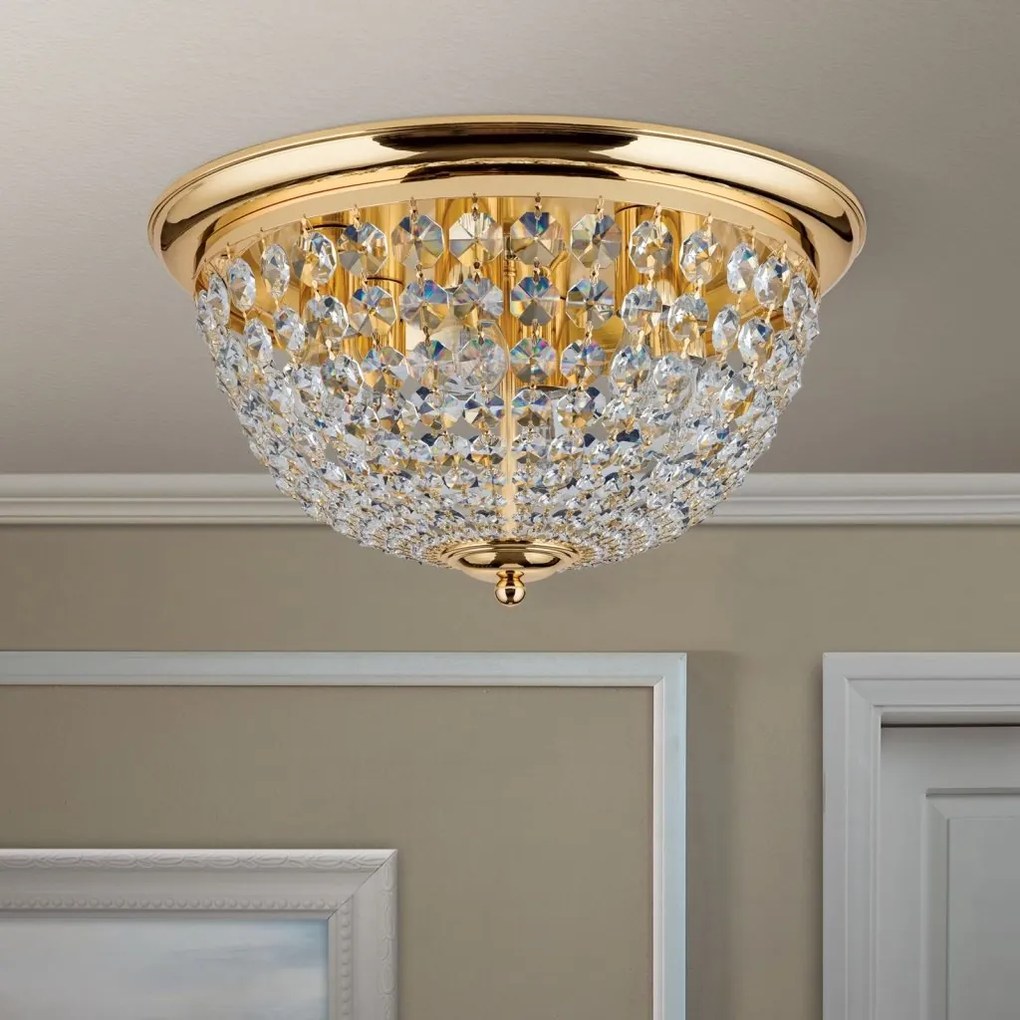 Plafoniera cristal Asfour design elegant lux PLAFOND D-47cm aurie