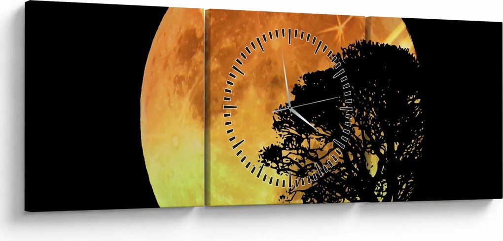 Tablou cu umbre în lumina lunii (cu ceas) (90x30 cm)