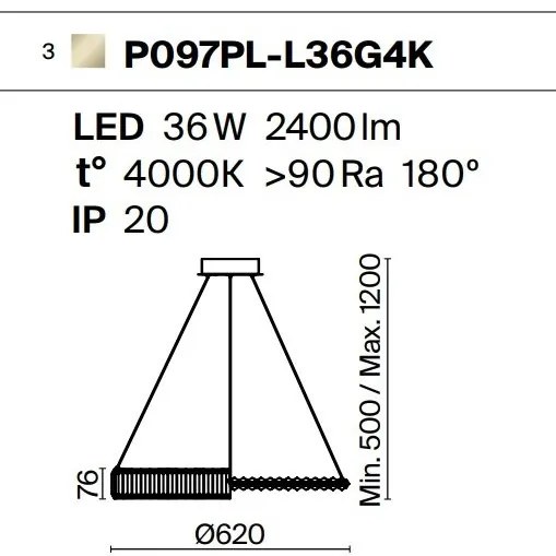 Lustra LED moderna design deosebit Krone 62cm, 4000K