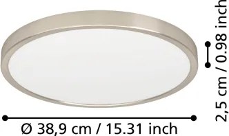 Eglo 901318 - Plafonieră LED FUEVA, 17 W, 230 V, 2700/4000/6500 K, Ø 38,9 cm, crom