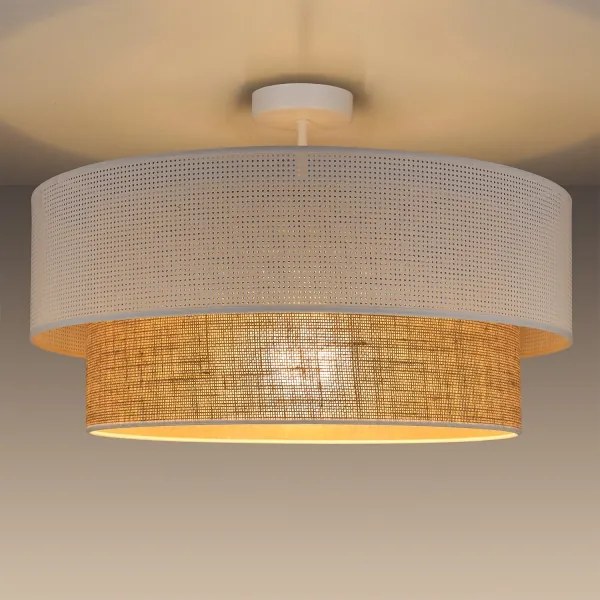 Lustră aplicată BORHO 1xE27/60W/230V albă/jută