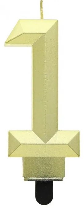 Numere Diamond Metallic Lumânare aurie numărul 1, lumânare pentru tort