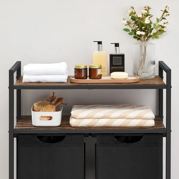 Coș pentru rufe REX maro/negru