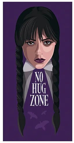 Jerry Fabrics Prosop Wednesday No hug, 70 x 140 cm