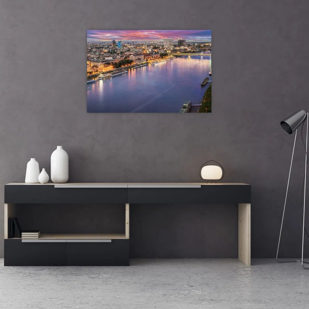 Tablou cu orașul Bratislava cu râu (90x60 cm)