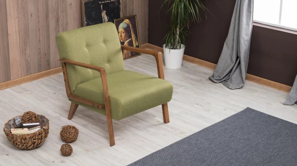 Fotoliu Kemer, Poliester, Verde