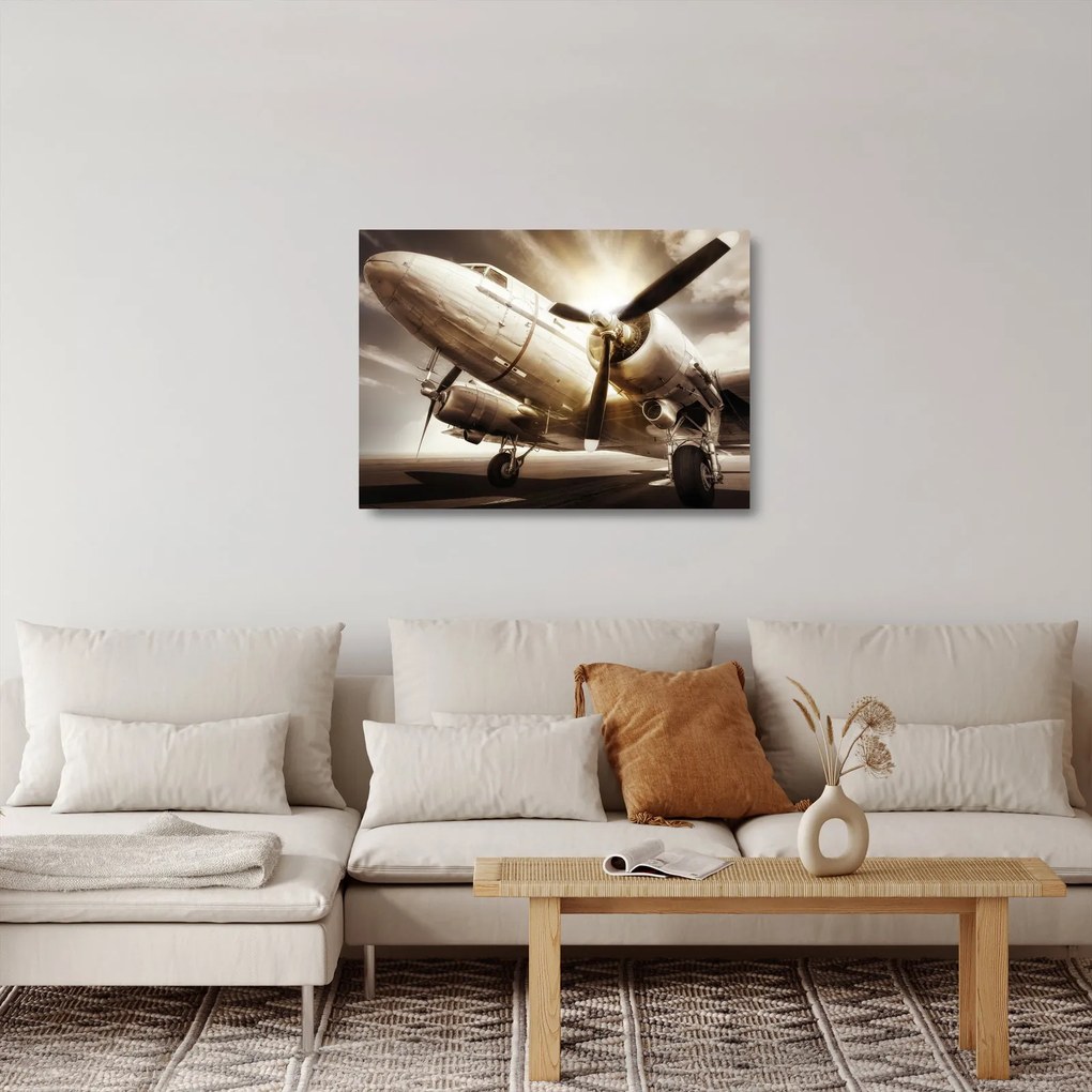 Tablou pe sticlă - Avion (70x50 cm)