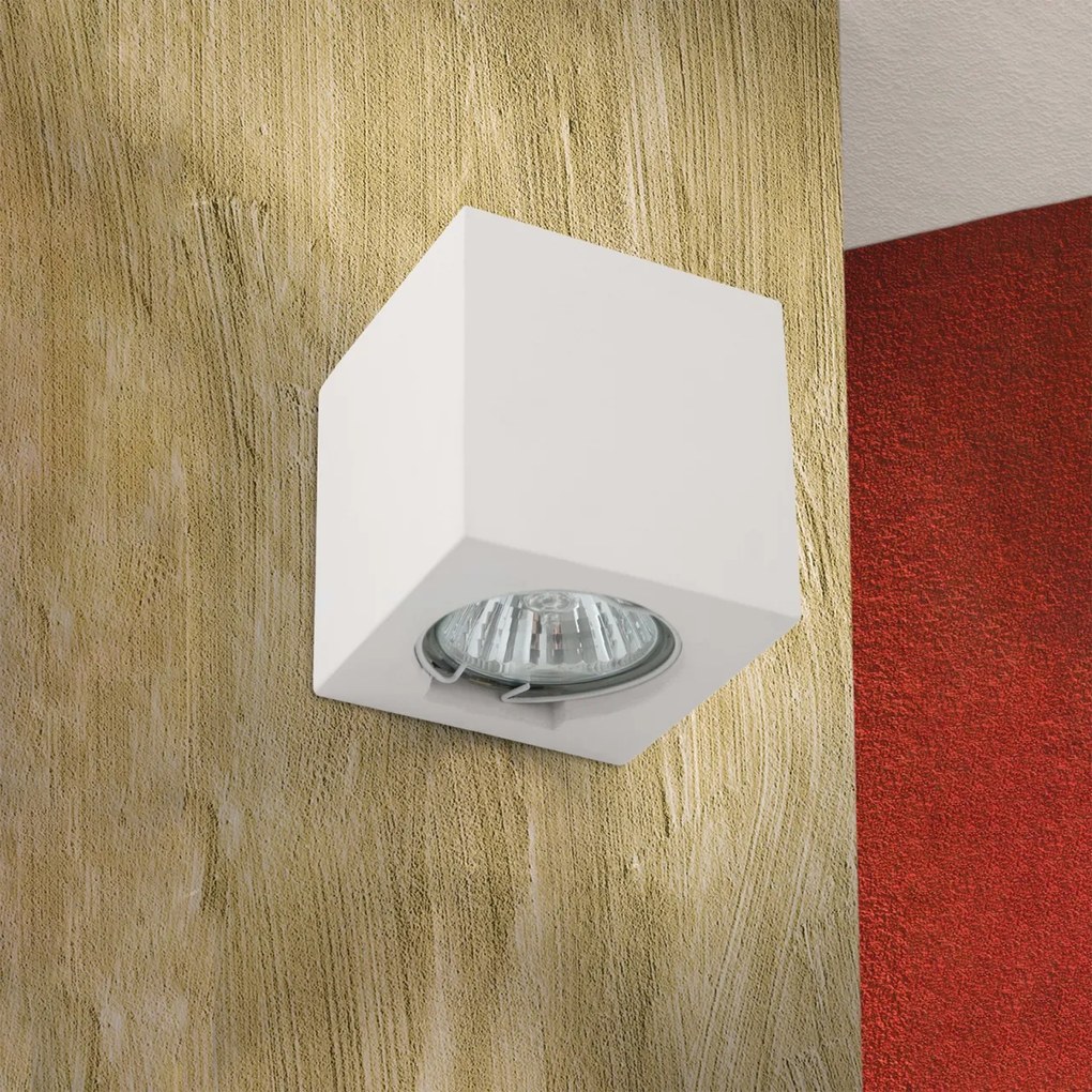 Aplica LED de perete design ambiental Cube alba