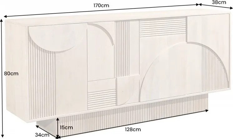 Comoda cu model optic 3D Art Deko 170cm Mango