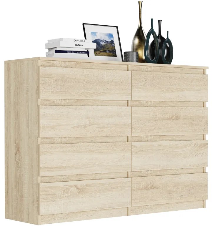 Comodă modernă cu 8 sertare R-140-S8 - diferite variante de culoare sonoma