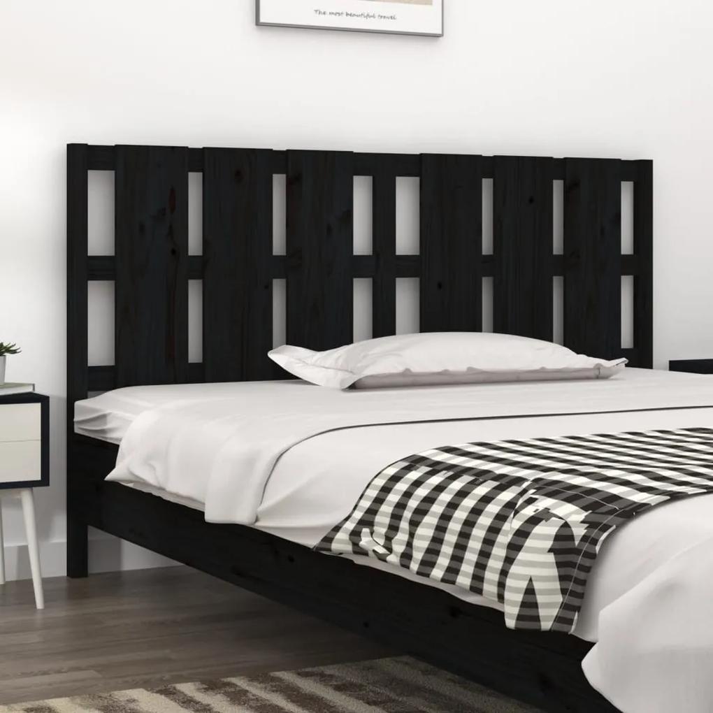 818004 vidaXL Tăblie de pat, negru, 165,5x4x100 cm, lemn masiv de pin