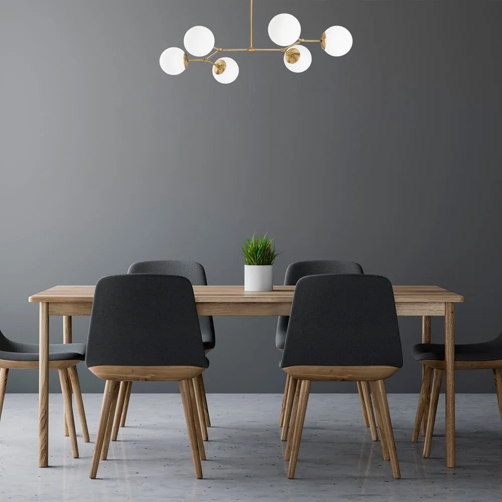 Lustră alămie cu abajur din sticlă Damar – Opviq lights