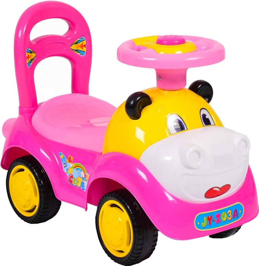 Masinuta cu functie de trotineta fara pedale NOVOKIDS™ Super Hipo Car , Cu melodii si sunete, maxim 25 kg , Pentru interior si exterior, Model