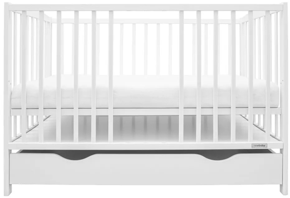 Pătuț New Baby Lilly cu sertar, alb