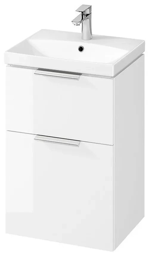 Set dulap baie suspendat 2 sertare cu lavoar Cersanit City inclus