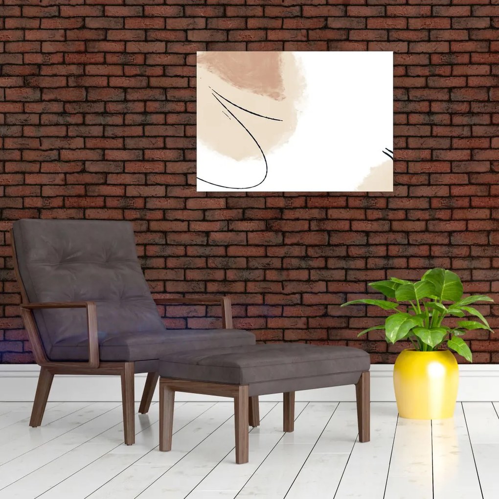 Tablou pe sticlă - Abstracție albă (70x50 cm)