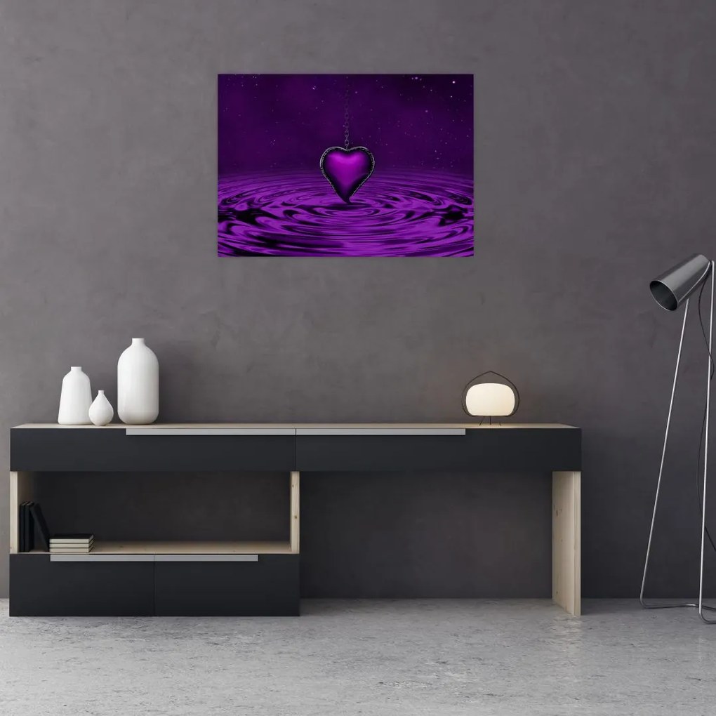Tablou ci inima violetă (70x50 cm)