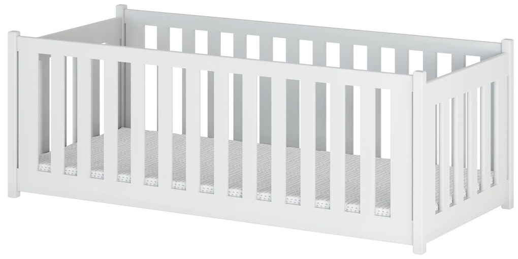 Pat pentru copii 90 cm Connie (cu somieră) (Alb). 1012929