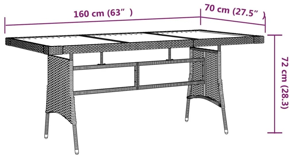 Set mobilier de exterior, 9 piese, negru, poliratan negru si crem, 9