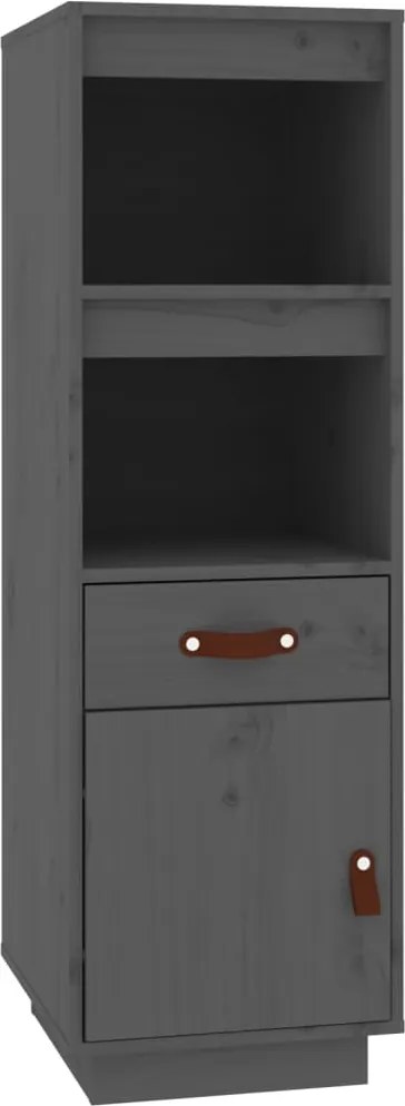vidaXL Dulap înalt, gri, 34x40x108,5 cm, lemn masiv de pin