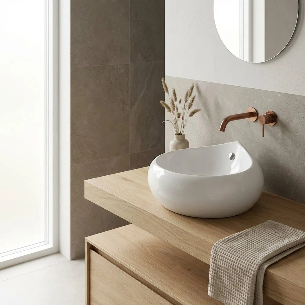 Lavoar pe blat Rune Gudrun 47 cm alb lucios