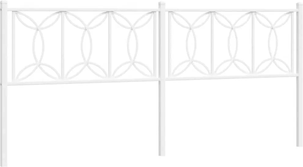 vidaXL Tăblie de pat de schimb metalică, alb, 193 cm