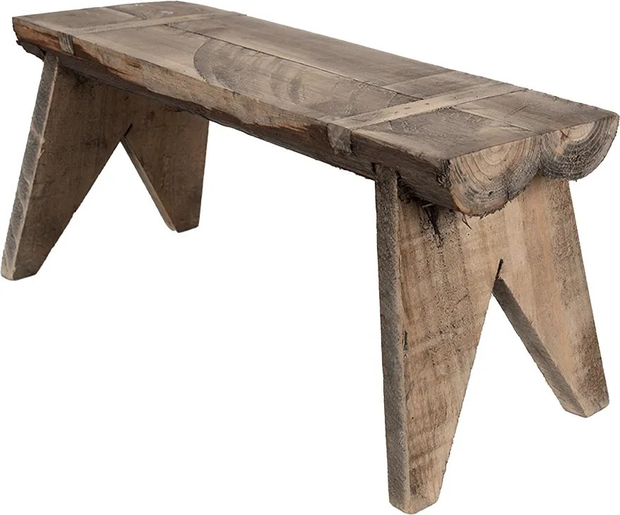 Banca de exterior, natur, din lemn masiv, 44x18x20 cm Brody