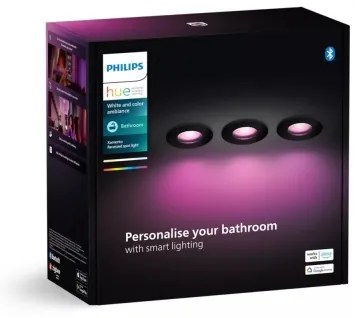 Philips Hue XAMENTO 3x LED RGBW stmívatelné koupelnové svítidlo 1xGU10/4,2W IP44