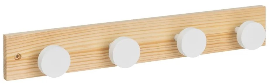 Cuier de perete alb-în culoare naturală din lemn de pin 40 cm Anillos – Casa Selección