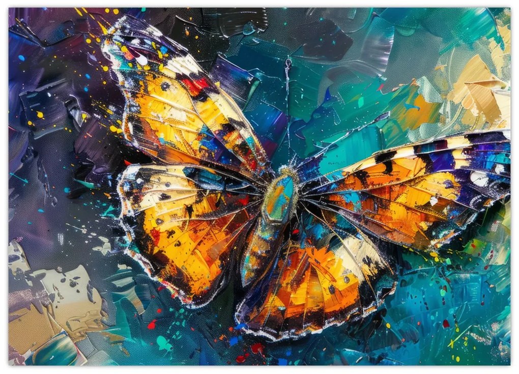 Tablou - Fluture, pictură în ulei (70x50 cm)
