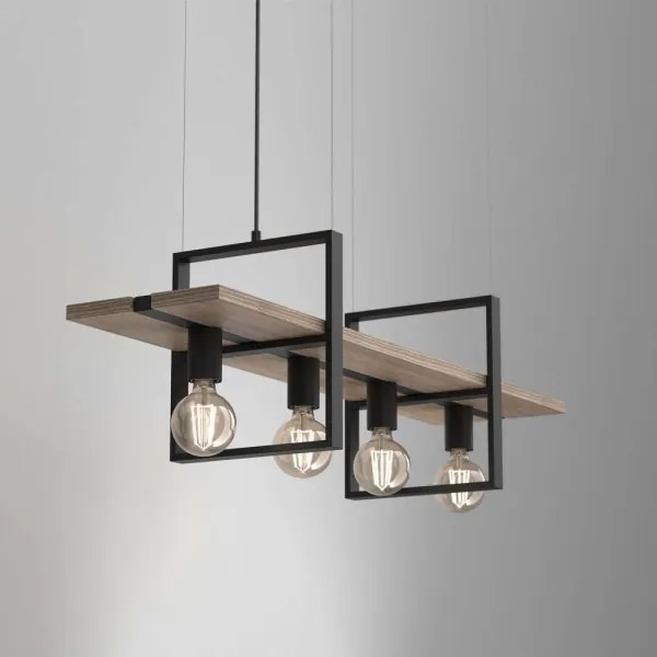 Lustră pe cablu SHELF 4xE27/60W/230V