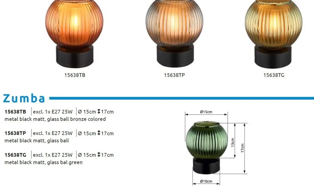 Veioza/Lampa de masa design modern ZUMBA negru/bronz